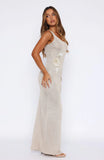 Marine Mist Sequin Knit Maxi Dress Champagne