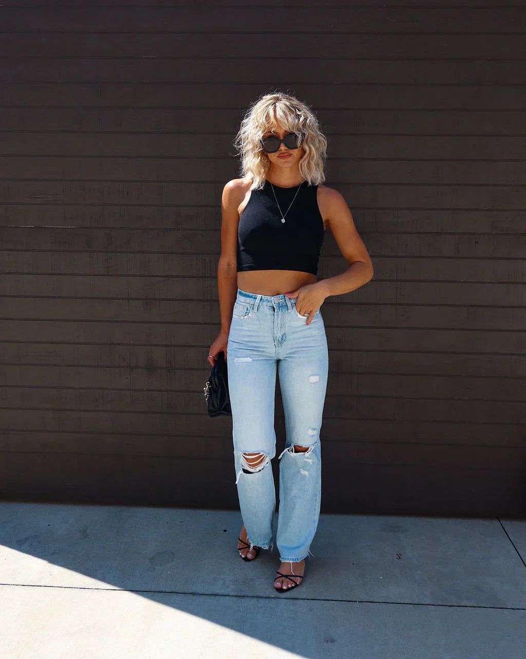 Jules High Rise Distressed 90S Flare Denim