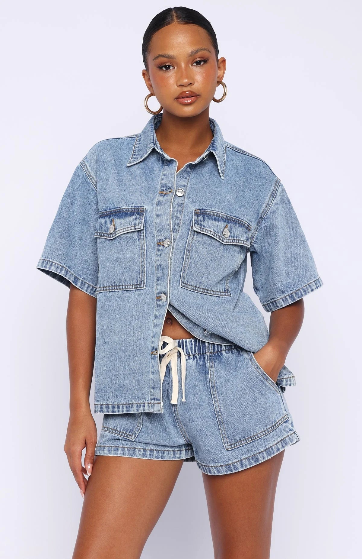 Denim Daydream Shorts Mid Blue