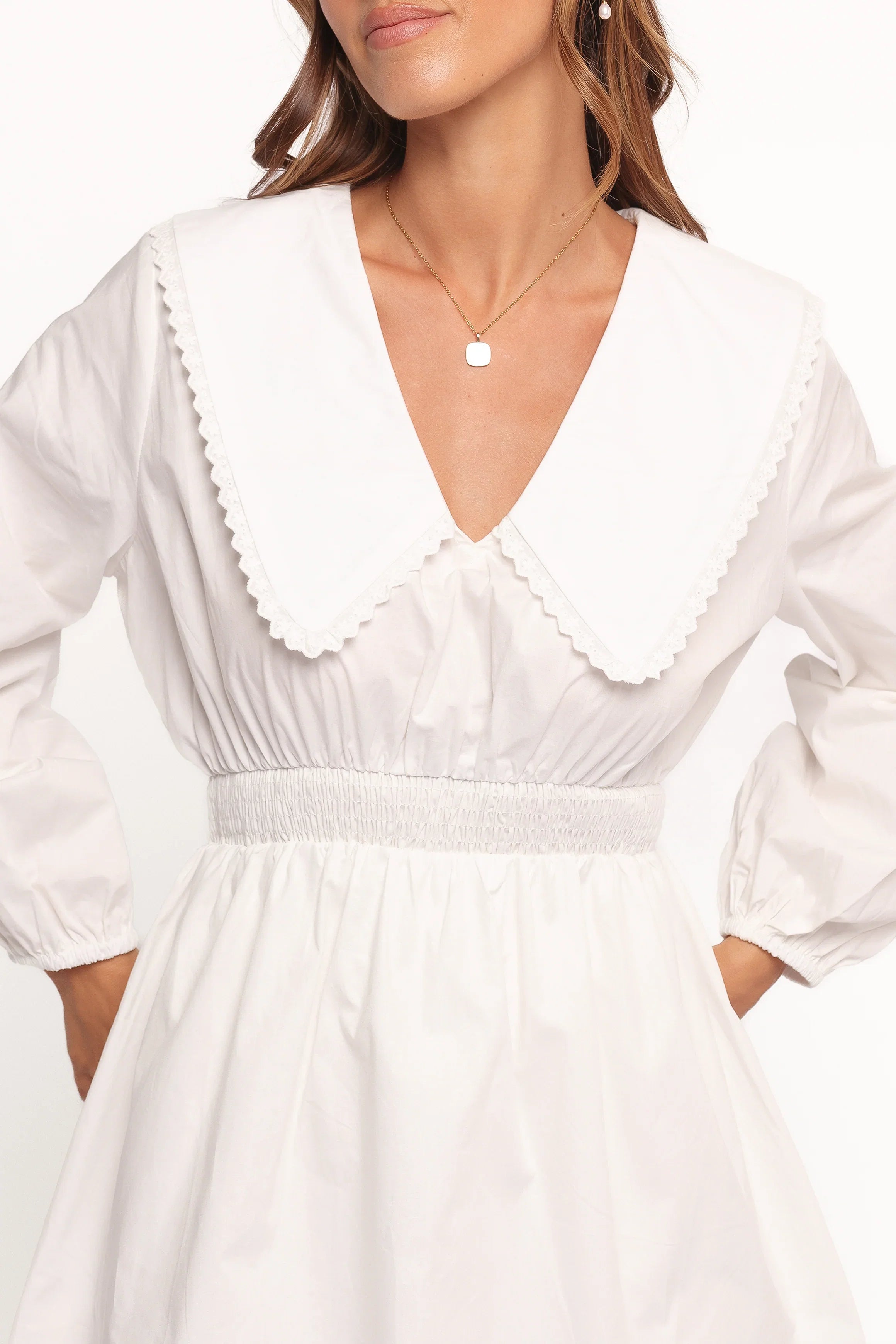Nerida Long Sleeve Mini Dress White
