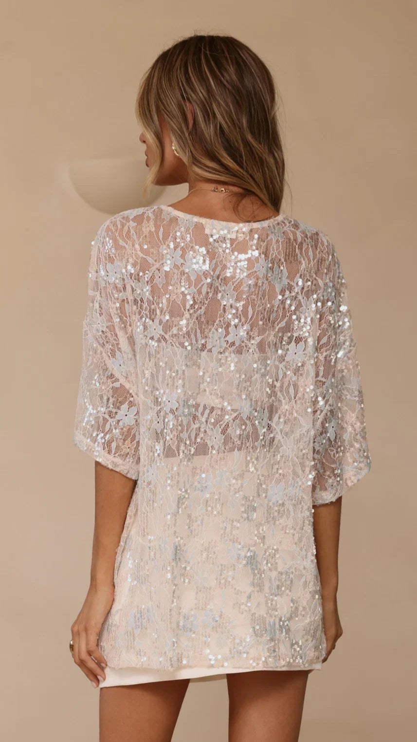 Kaia Sequin Top Blue