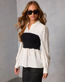 Nebbia Contrast Twofer Top