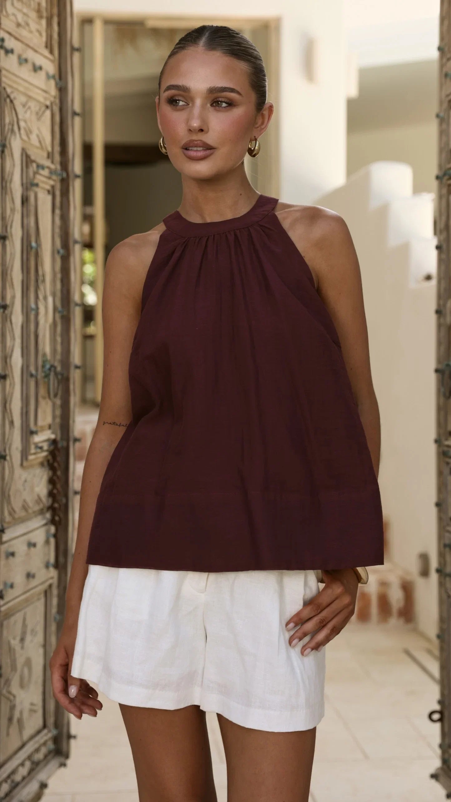 Gaia Top Burgundy