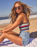 Coastal Drift Striped Knit Tank Top