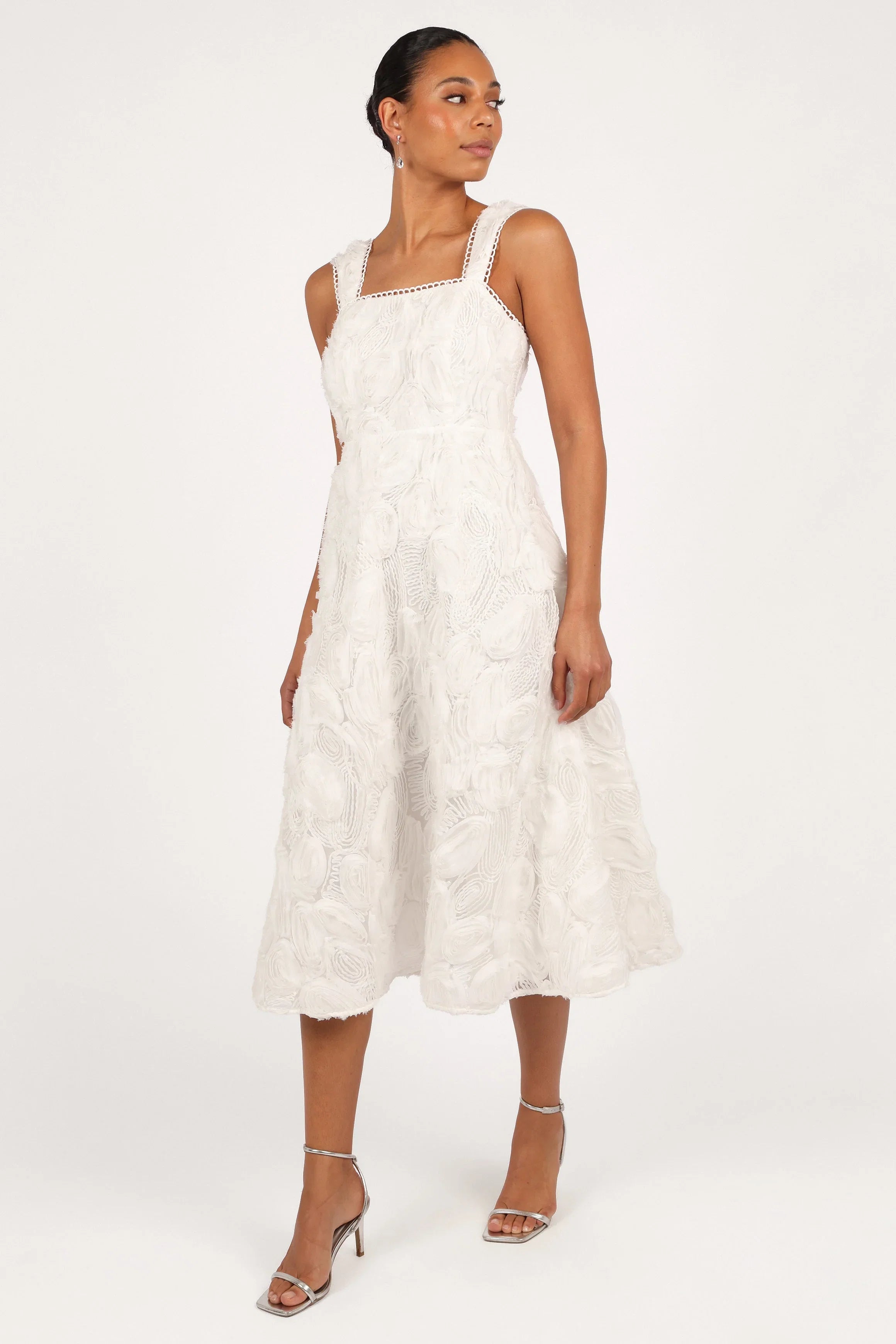 Gabbie Midi Dress White