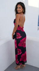 Rosalia Floral Maxi Dress Black