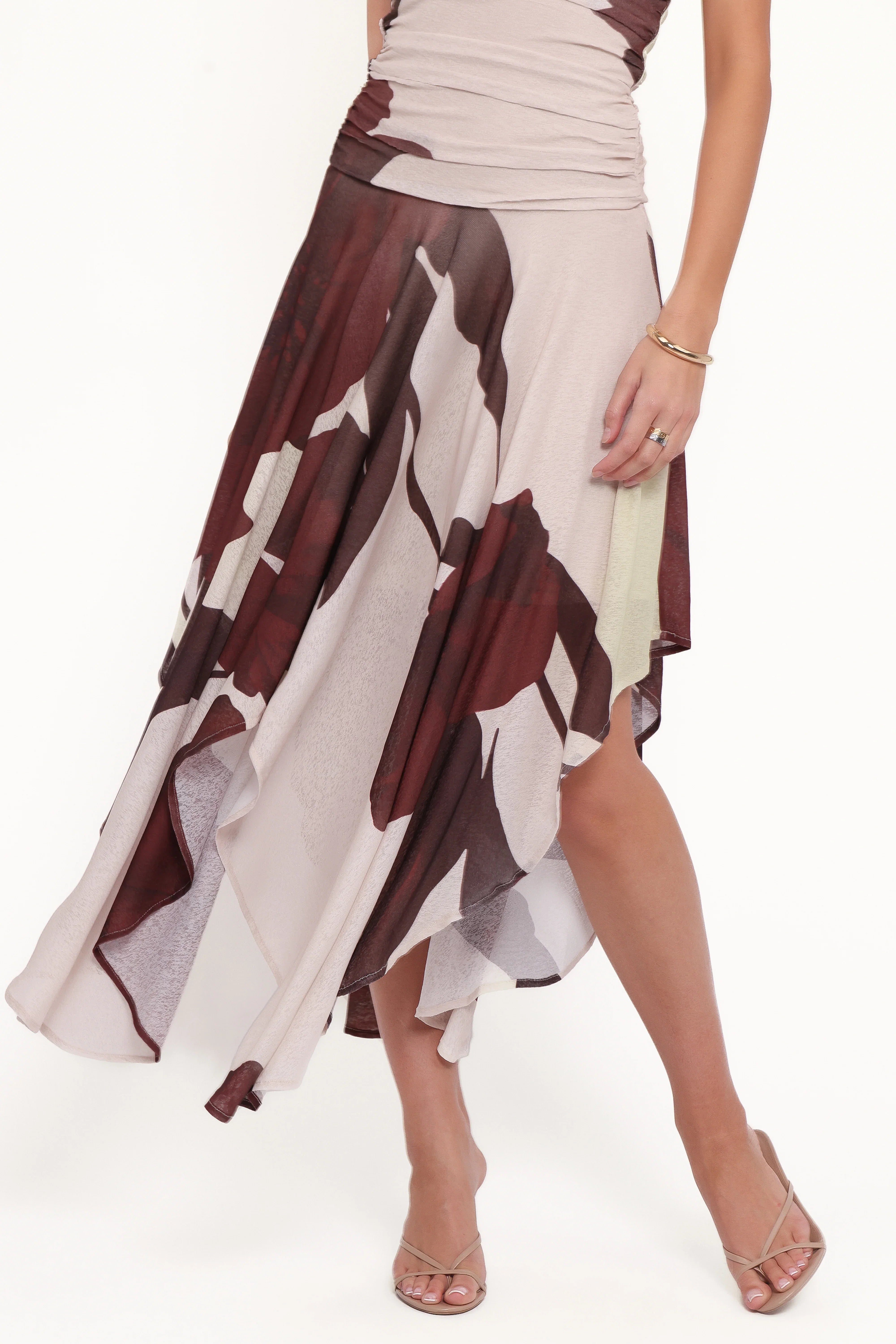 Doreen Midi Dress Brown Floral
