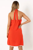 Leyah Halterneck Mini Dress Red