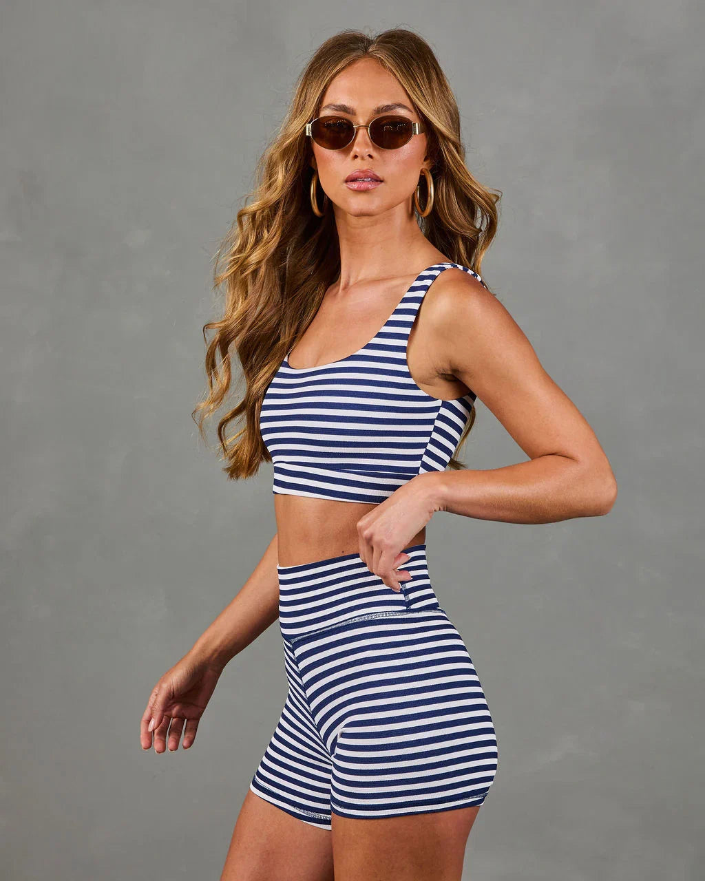 Chic Dash Striped Sports Bra