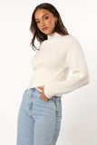 Tuilly Wrap Front Knit Sweater Cream