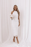 Adalyn Halterneck Midi Dress White