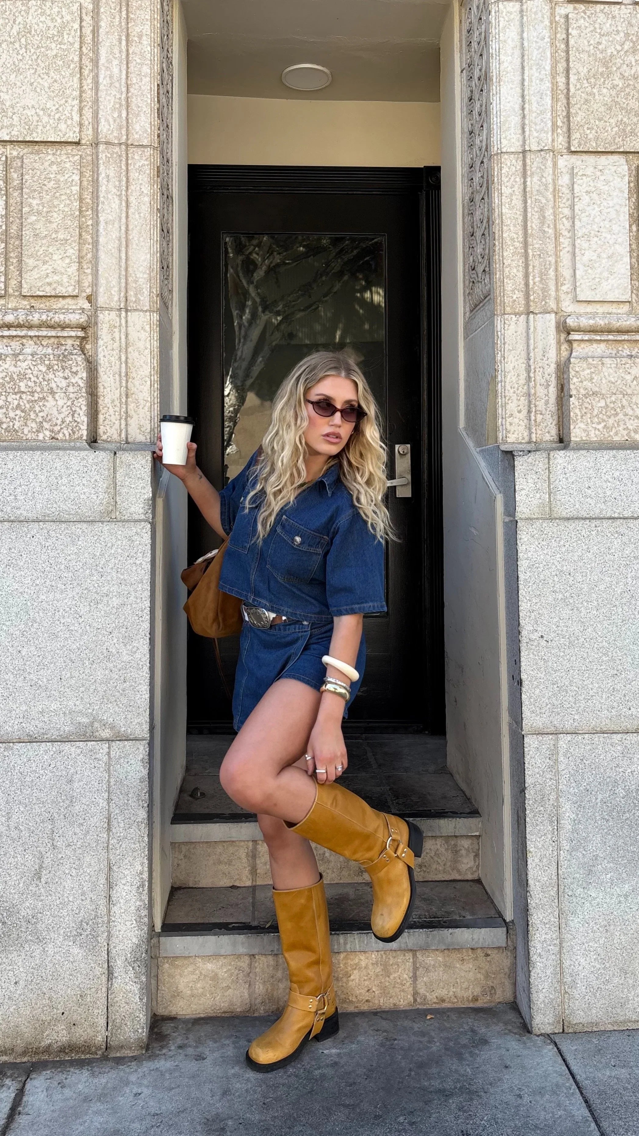 Olivia Top and Skort Set Dark Denim