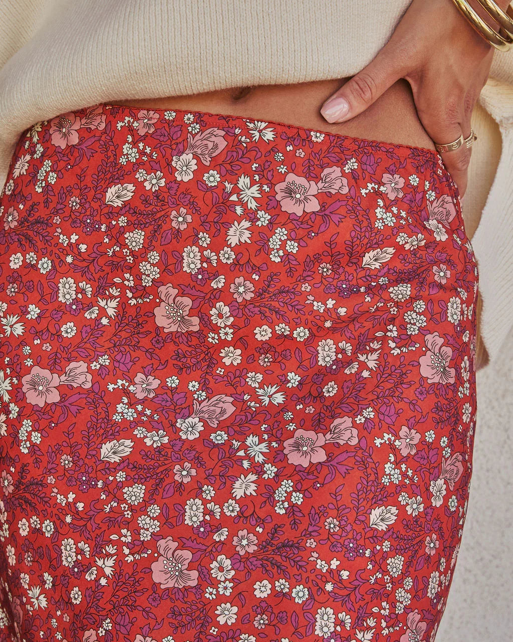 Warm Fade Printed Maxi Skirt