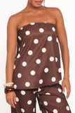 Brielle Polka Dot Set Brown Polka Dot
