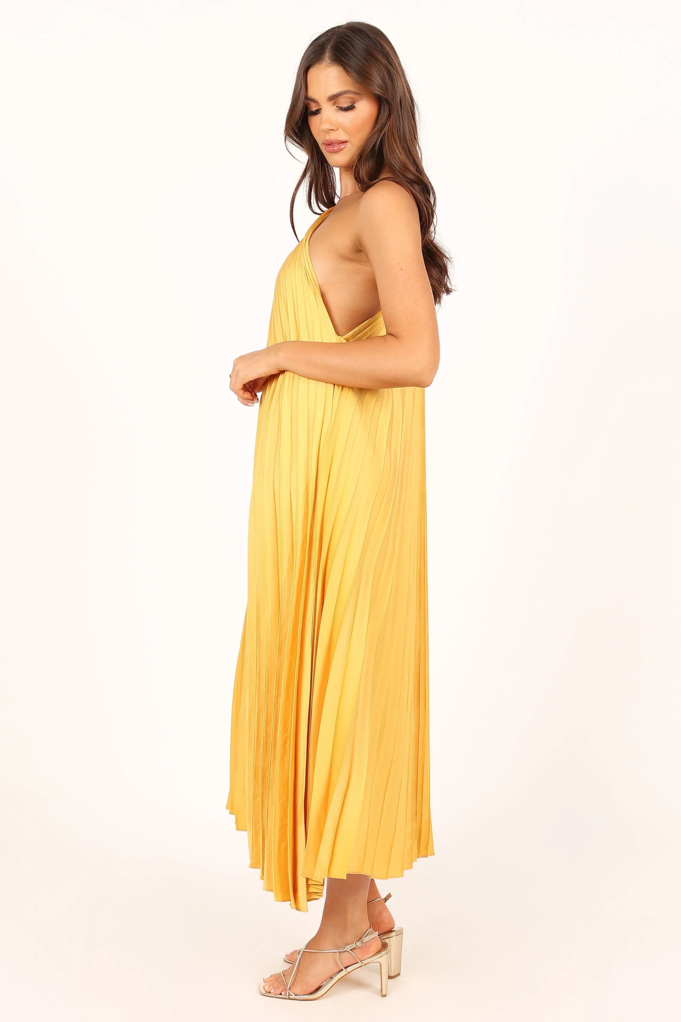 Cali One Shoulder Midi Dress Saffron