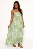 Eudora Maxi Dress Green Print