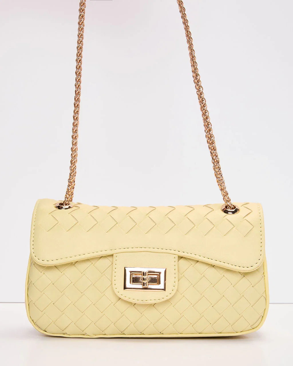 Levon Woven Vegan Leather Crossbody Bag
