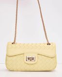 Levon Woven Vegan Leather Crossbody Bag