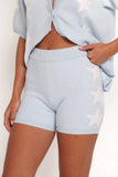 Lela Knitted Shorts Light Blue Stars