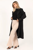 Trina Button Front Trench Coat Black