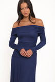 Katiya Off Shoulder Dress Navy