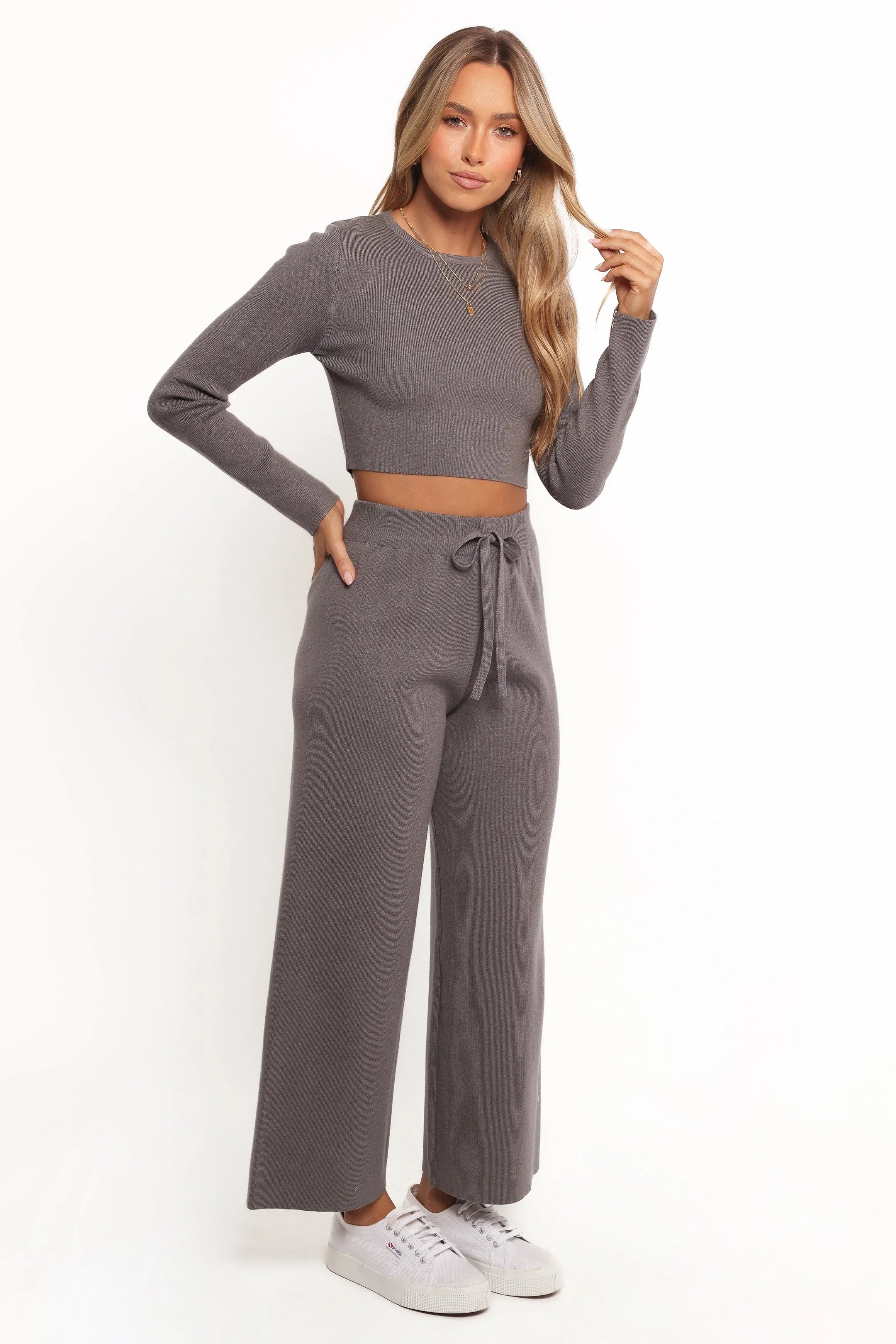 Ayers Long Sleeve Set Charcoal Grey