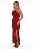 Patricia Maxi Dress Burgundy Red Floral