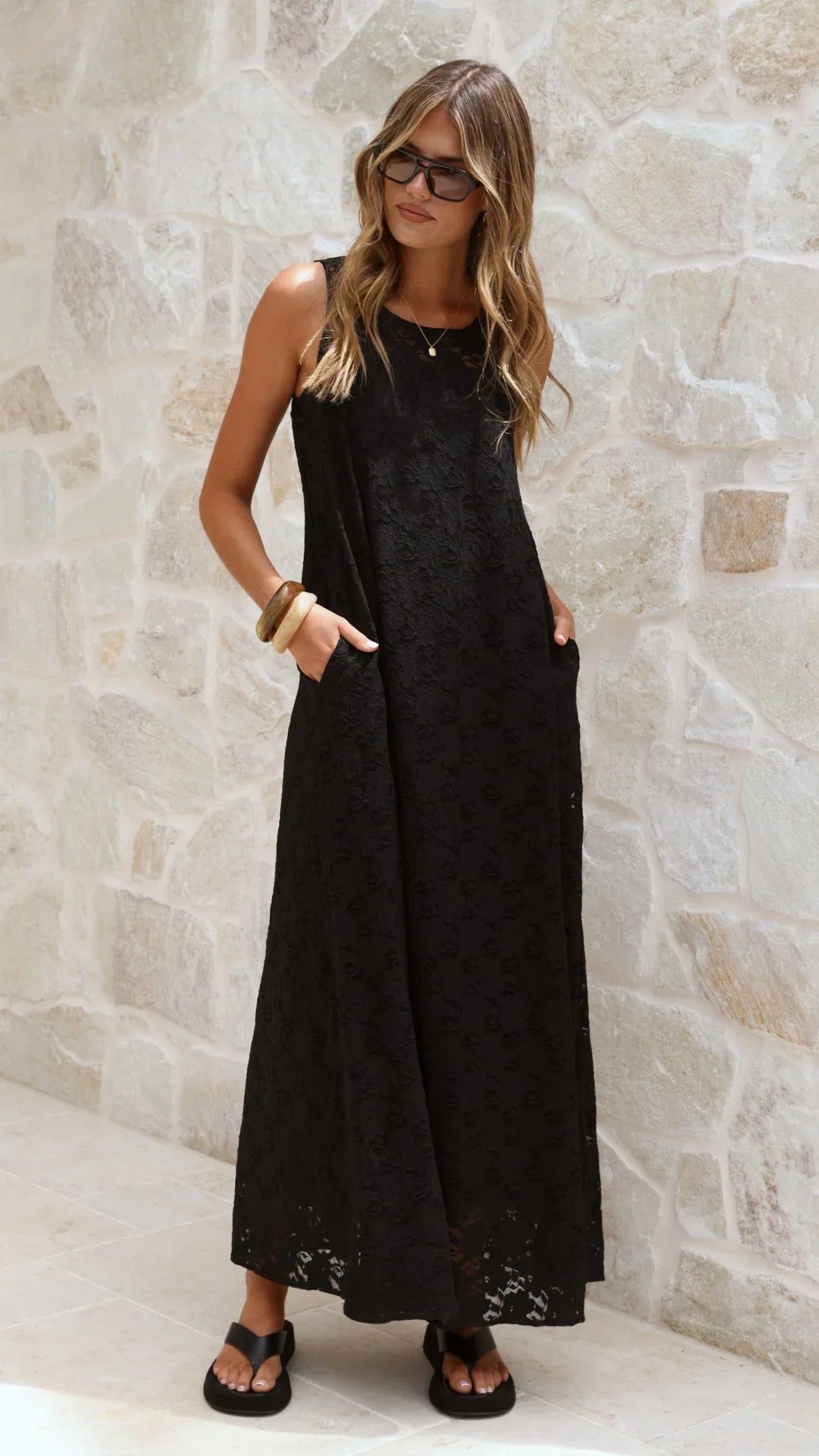 Cerelia Maxi Dress Black Lace
