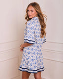 Whispering Willow Printed Mini Shirt Dress
