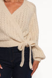 Etta Ballet Wrap Knit Sweater Cream
