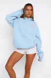 With Love Kisses Oversized Hoodie Baby Blue