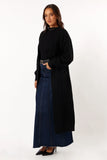 Nicolette Open Front Long Cardigan Black