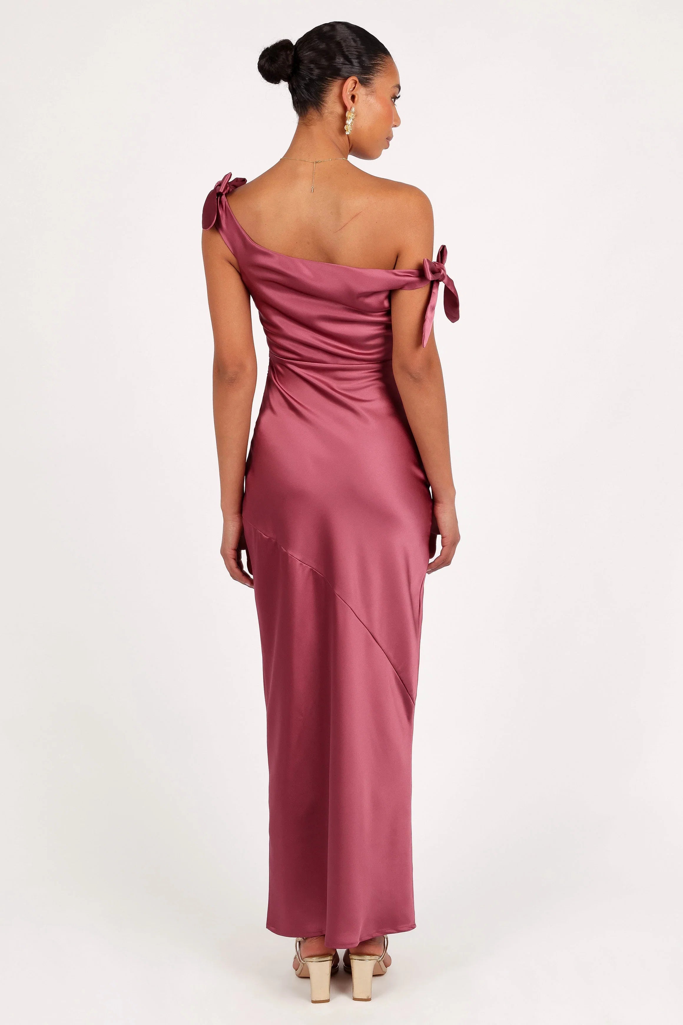 Selma Off Shoulder Maxi Dress Dark Rose
