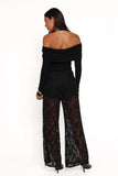 Alina Lace Pant Set Black
