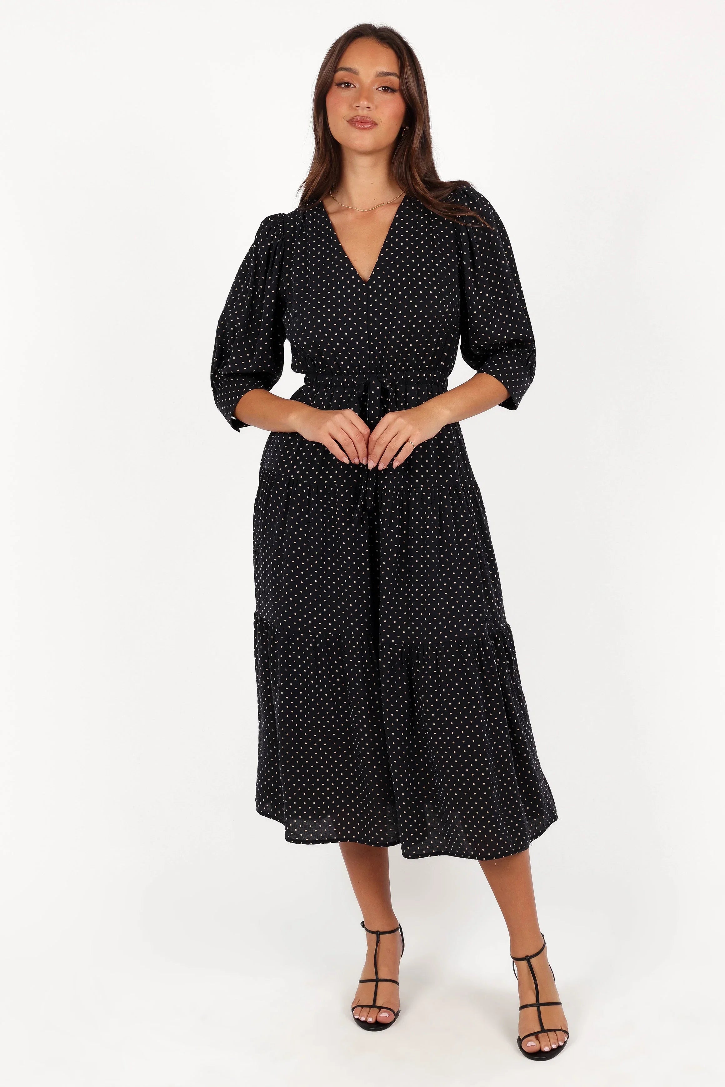 Moscow Midi Dress Black Polka Dot