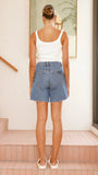 90S Relaxed Short River Blue Mid Vintage Blue