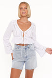 Reed Long Sleeve Top White