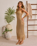 Dusk Glow Fringe Crochet Cover Up Dress
