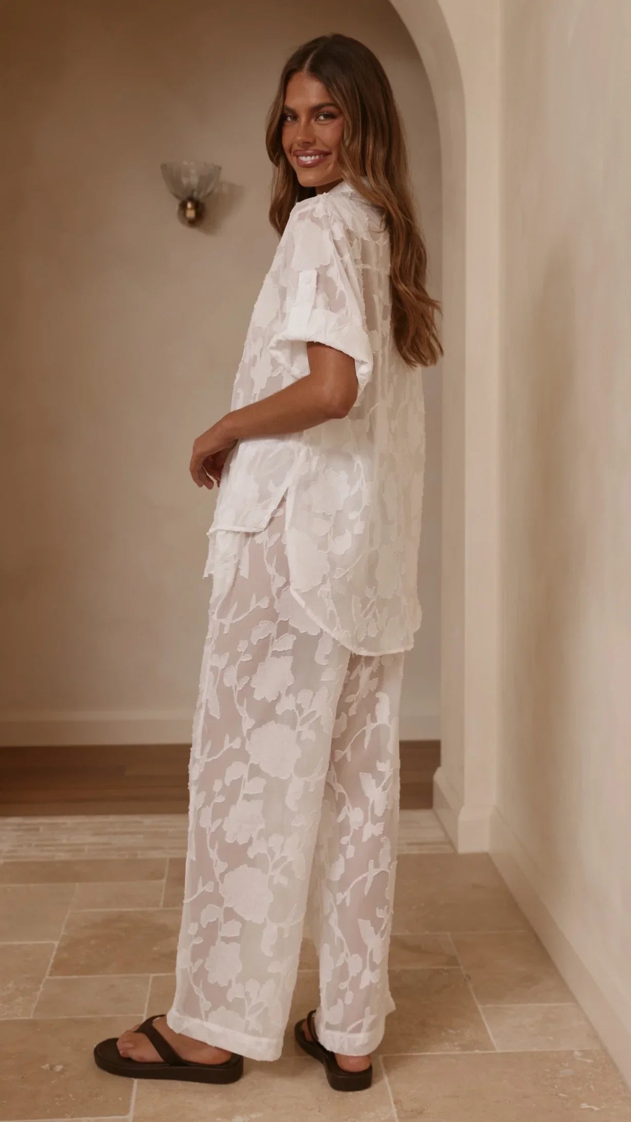 Mollie Lace Shirt White