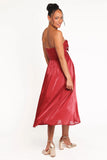 Mila Strapless Midi Dress Red