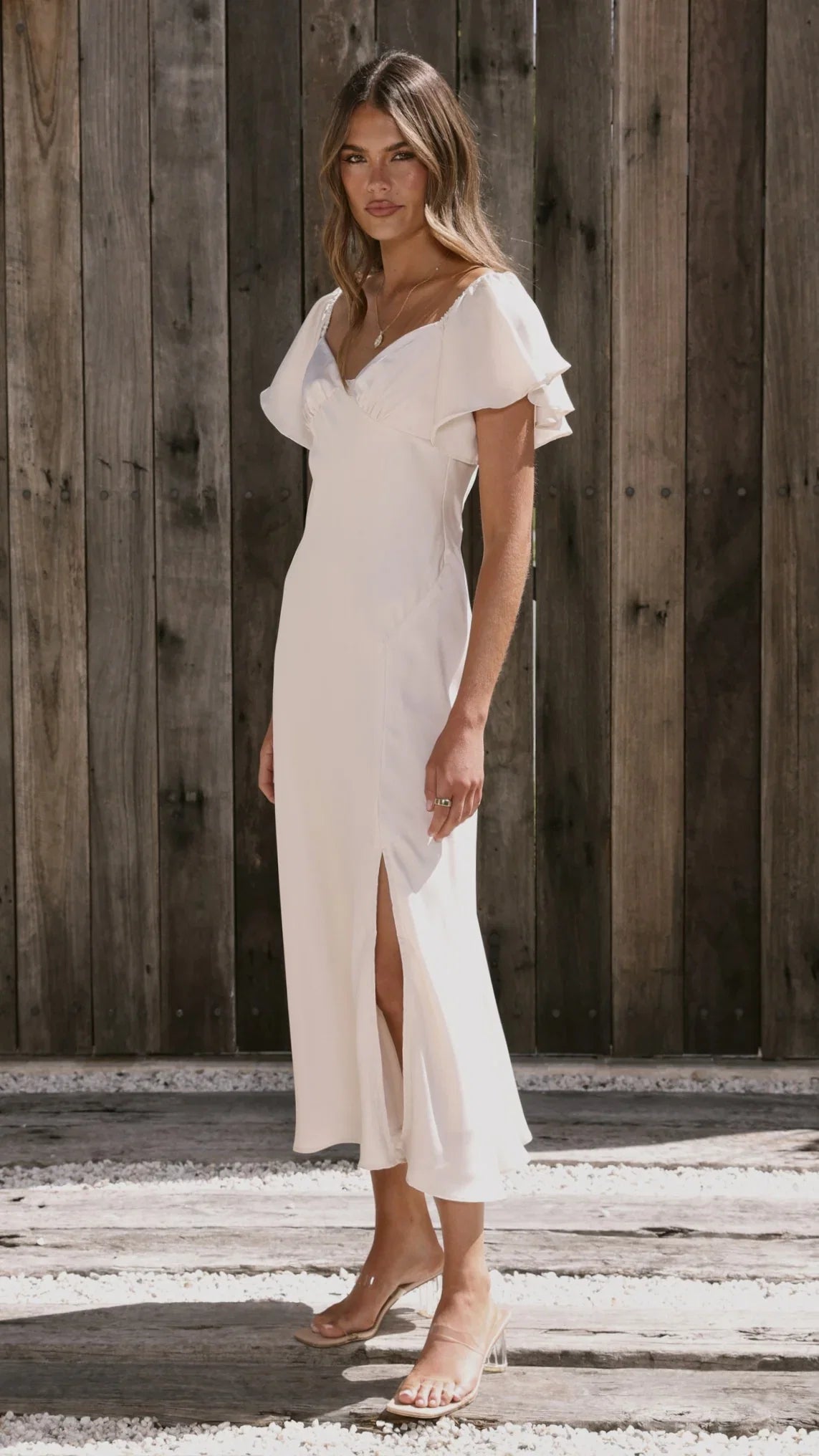 Louisa Midi Dress Ivory