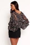 Hana Top Black Multi