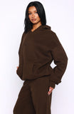 Come A Long Way Oversized Hoodie Chocolate