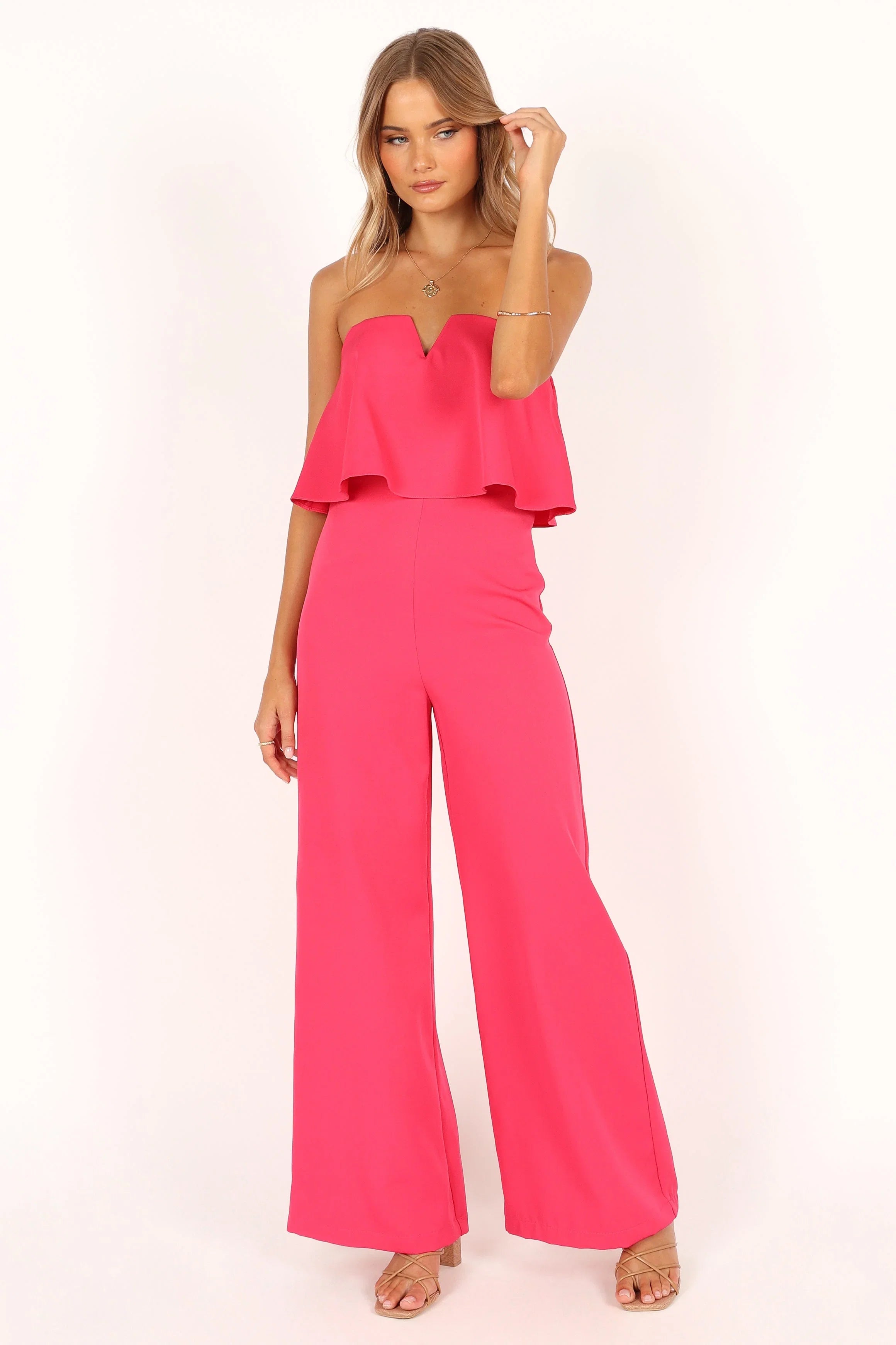 Sonny Strapless Jumpsuit Hot Pink