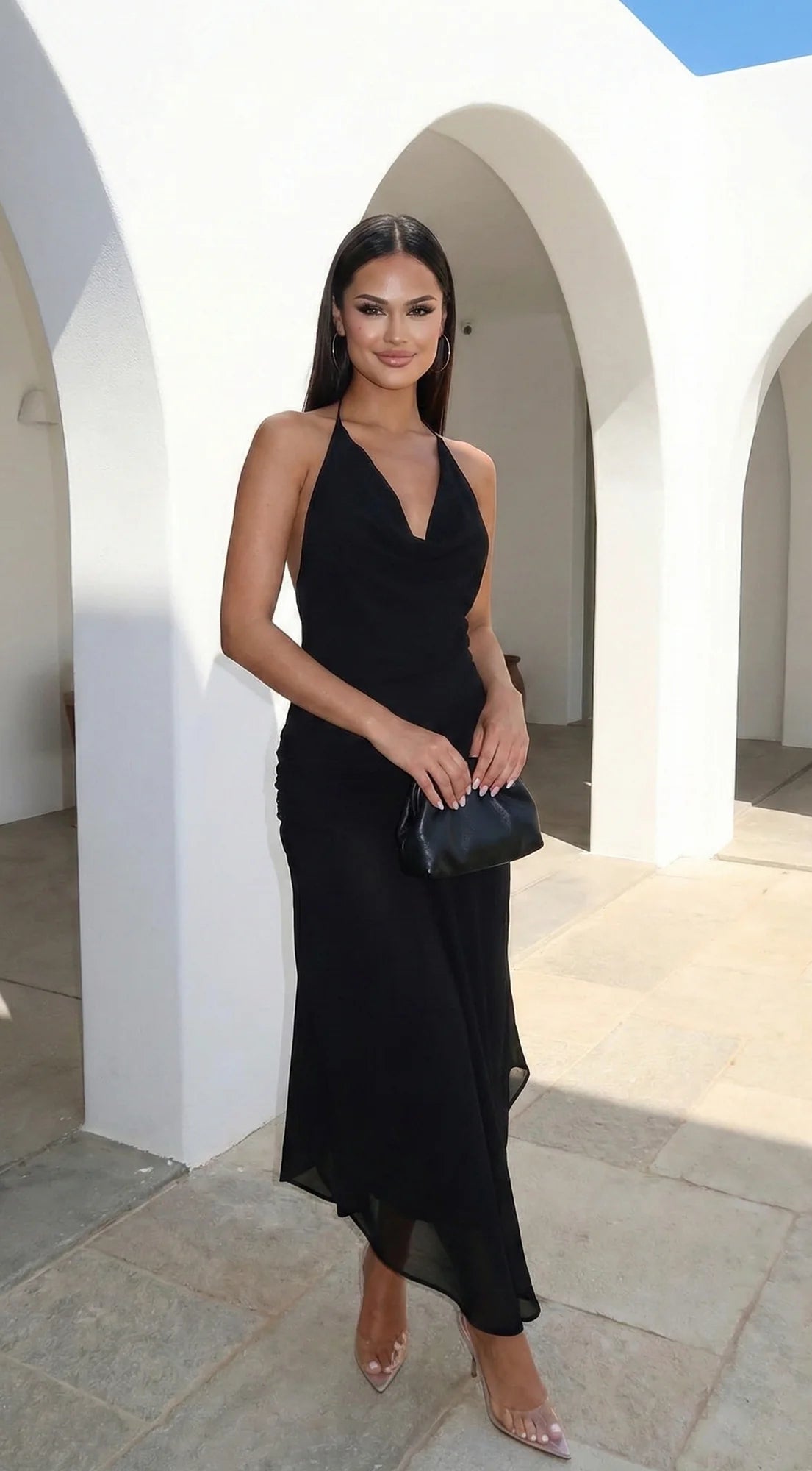 Lecce Halter Maxi Dress Black