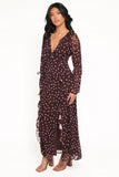 Delta Maxi Dress Plum Polka Dot