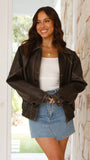 Jagger Bomber Jacket Vintage Charcoal Brown