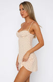 In The Back Of My Mind Mini Dress Cream Choc Polka Dot