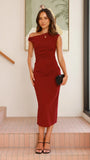 Lilah Midi Dress Wine