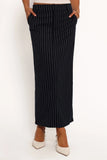 Ellory Midi Skirt Navy Pinstripe